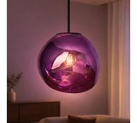 Licht-Erlebnisse Pendelleuchte Moderna 1 Luce Lila Vetro Metallo E27 Ø36 cm