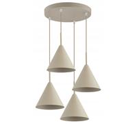 Licht-Erlebnisse Pendelleuchte Moderna Beige 4 Luci E27, 40 cm, Metallo