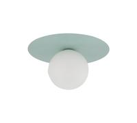 Licht-Erlebnisse Plafoniera camera bambini metallo vetro G9 D: 25 cm verde menta bianco tondo palla paralume camera bambini lampada soffitto soffitto bambini