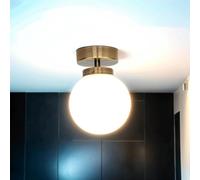 Licht-Erlebnisse Plafoniera da bagno sfera in metallo vetro in ottone 1x G9 variabile bagno corridoio interno lampada da soffitto illuminazione senza tempo compatta