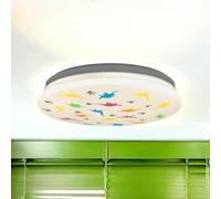 Licht-Erlebnisse Plafoniera LED camera dei bambini IP44 Bianco Colorato Ø 33,5 cm 4000 K 1300 lm bianco neutro Dinosauro camera dei bambini lampada soffitto