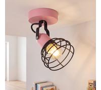 Licht-Erlebnisse Spot Per Bambini Rosa/Nero Metallo E27 Schwenkbar 10,5 cm