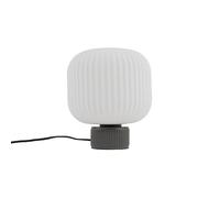 Licht-Erlebnisse Tischleuchte Mados Grigio Bianco Ceramica Vetro E27 H 23 cm