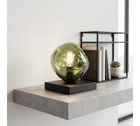Licht-Erlebnisse Tischleuchte Moderna Vetro Verde Nero E14 17,5 cm Verspiegelt