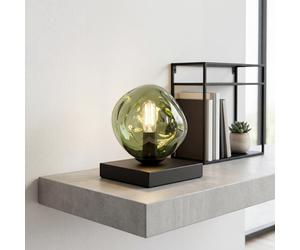 Licht-Erlebnisse Tischleuchte Moderna Vetro Verde Nero E14 17,5 cm Verspiegelt