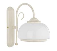 Licht-Erlebnisse Wandlampe In Vetro Bianca Moderna E27 Larghezza 18,5 cm