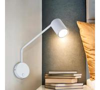 Licht-Erlebnisse Wandleuchte Weiß mit Schalter verstellbar Metall GU10 Leselampe Wandlampe Schlafzimmer Wohnzimmer