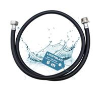 LICHTBLAU Aquastop - Prolunga di alimentazione per acqua calda fino a +90°, 6 m, 3/4 pollici, lavatrice, lavastoviglie, 2727, tubo per acqua calda con filettatura in metallo, con guarnizione inclusa