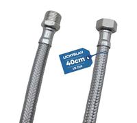 LICHTBLAU Prolunga antipiega in acciaio inox, 40 cm, 1/2 pollici, adatta per acqua potabile, rubinetto, valvola angolare, tubo corazzato, rubinetto da cucina