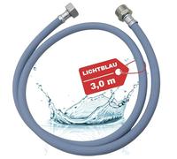 LICHTBLAU Prolunga per tubo di alimentazione con filettatura in METALLO I 3,0m I per lavatrice e lavastoviglie, 3/4 pollici, prolunga per tubo di alimentazione dell'acqua, universale, utilizzabile