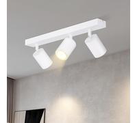 Lichtmaler Faretti LED Soffitto 3 Faretti Lampada da Soffitto Moderni | Orientabili Lampadario Parete GU10 Illuminazione Soggiorno Cucina Salotto, Lampadina Non Inclusa, Base Dritto