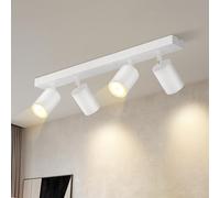 Lichtmaler Faretti LED Soffitto Lampada da Soffitto Moderni 4 Faretti | Orientabili Lampadario Parete GU10 Illuminazione Soggiorno Cucina Salotto, Lampadina Non Inclusa, Base Dritto