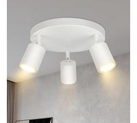 Lichtmaler Faretti LED Soffitto Orientabili Lampada da Soffitto 3 Faretti | Modern Lampadario Parete GU10 Illuminazione Soggiorno Cucina Salotto, Lampadina Non Inclusa, Base Rotonda