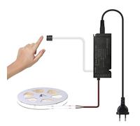 lichtvoll Striscia LED COB Led 3M Freddo Bianco 6000K con Dimmer Touch e Alimentatore da 36W, Striscia LED da Incasso 3m Luci per Pannelli Acustici, Striscia LED per Cucina