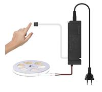 lichtvoll Striscia LED da 24 V, COB 5 m, 480 LED/m, dimmerabile, con interruttore touch - bianco freddo 6000 K, autoadesiva, tagliabile, lampada da incasso per cucina, armadio, scale, pannello