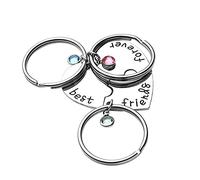 LICHUANUK Cuore inciso 'Best Friends Forever ' Lega di Diamanti Strass Keychain BBF Gioielli di Amicizia per Adolescenti Ragazzi Ragazze Adulti Amanti