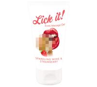 Lick it! - lubrificante commestibile 2in1 - champagne fragola 50ml