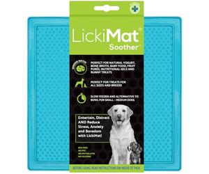 LickiMat Tappetino classico per cani per alleviare la noia e l'ansia, per cibo, dolcetti, yogurt o burro di arachidi, divertente alternativa a una ciotola per cani a lenta alimentazione, turchese