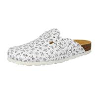 LicoBioline Clog Print - Pantofole a stivaletto con imbottitura calda Donna, Bianco (blanc (weiss/grau)), 36