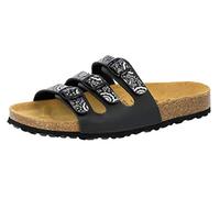 Lico Bioline Flower, Ciabatte, Nero (Schwarz/Silber Schwarz/Silber), 36 EU