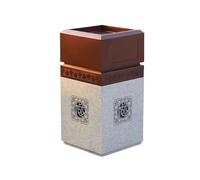 LICONG-2020 Pattumiera esterna Cestino for rifiuti da strada in finto marmo, cestino for verticale in acciaio inossidabile