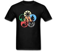 LICORICE KUMQUAT Magic Gathering Five Mana Symbols T Shirt for Menarge Black S