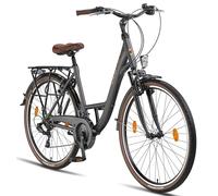 Licorne Bici Citybike CTB Donna Vintage Retro, 28" da 160 cm, Luce Bici, Cambio 21 Velocità, City Bike da Donna, Antracite