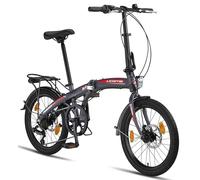 Licorne Bike Phoenix 2D - Bicicletta pieghevole in alluminio, 20", 20", freno a disco, pieghevole, da uomo e da donna, 7 marce, telaio in alluminio StVZO