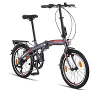 Licorne Bike Phoenix, bicicletta pieghevole in alluminio da 20 pollici, per uomo e donna, cambio a catena a 7 marce, telaio in alluminio, copertura StVZO, lampada anteriore