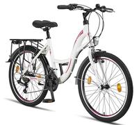 Licorne Bike, Stella - Bicicletta da città da 20”, 24”, 26” e 28”, per ragazze, ragazzi, uomini e donne, cambio a 21 marce (6 marce per 20”), city bike in stile olandese