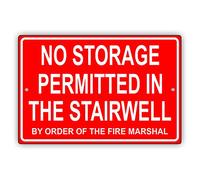 Licpact Cartello in metallo con scritta "No Storage Permitted in The Stairwell by The Order Caution", 30,5 x 20,3 cm