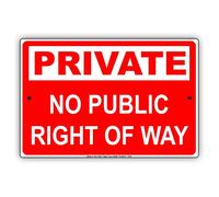 Licpact Cartello in metallo con scritta "Private No Public Right of Way Street Road Safety Warning Tin Metal Sign 30,5 x 20,3 cm