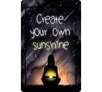 Licpact Targa in metallo con scritta "Create Your Own Sunshine", decorazione da parete, 30,5 x 20,3 cm