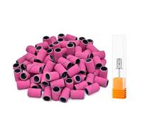 LICQIC 100 pezzi 240# Fasce abrasive per trapano per unghie, lime per unghie con gambo da 3/32 pollici, per lime elettriche per unghie, per lucidare unghie finte in gel acrilico, rosa