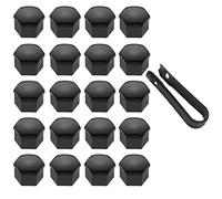 LICQIC 20 Pezzi Copridadi Ruota 17mm Copridadi Bullone Ruota, Copridadi Esagonali per Pneumatici con Set di Strumenti di Rimozione per Auto, Nero