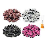 LICQIC 200 fasce abrasive per unghie, grana 80 # 120 # 180 # 240 # 4 colori per nail art con 1 punta da trapano per unghie da 3/32 pollici per manicure e pedicure strumenti per la cura delle unghie