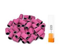 LICQIC 50 pezzi 240# Fasce abrasive per trapano per unghie, lime per unghie con gambo da 3/32 pollici, per lime elettriche per unghie, per lucidare unghie finte in gel acrilico, rosa