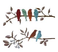 Licsaliwe Arte della parete per uccelli in metallo, 2% di uccelli vividi su ramo arredamento sospeso, ornamenti per di ferro rustico per interni della casa del giardino balcone