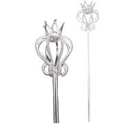Licsaliwe Bacchetta Magica da Fata Bacchetta Magica da Principessa con Corona di Strass da 20 Pollici per Bambine Accessorio per Fotografia per Feste di Halloween