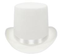 Licsaliwe Cappello a cilindro bianco per adulti cappello da mago alto 6, 5 pollici per costumi da cosplay e spettacoli teatrali