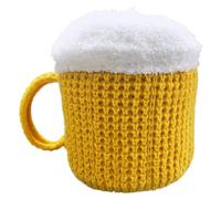 Licsaliwe Divertente cappello con boccale di birra 3D con manico, cappello invernale lavorato a maglia caldo e morbido per la pelle per accessori per feste in giallo