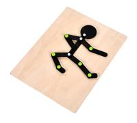 Licsaliwe Giochi per anziani con demenza gioco di abbinamento di omini snodabili con 24 carte bifacciali puzzle interattivi in legno liscio per adulti con demenza