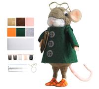 Licsaliwe Kit per infeltrimento ad ago per principianti Mouse in lana infeltrita fatto a mano fai-da-te con giornale, set completo di artigianato per animali per decorazioni da scrivania per adulti