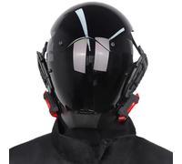 Licsaliwe Maschera punk, casco informatico a luce rossa a LED per cosplay | LED luminoso regolabile, adatto a chi lo indossa adulto, ottimo per eventi cosplay