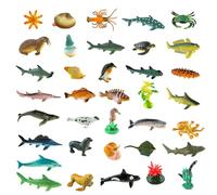 Licsaliwe Mini Figure di Animali Marini 36 Pezzi Assortiti - Realistici Pesci Giocattolo PVC Creature dell'Oceano Giocattoli Educativi per Bambini