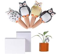 Licsaliwe Picchi di annaffiatura della pianta a Gufo di Terra Cotta, lampadine dell'Acqua a Rilascio Lento Automatico per Piante in Vaso da Esterno interno/7x3 Pollici