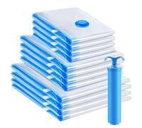 Licsaliwe Sacchetti da Viaggio sottovuoto, 12 Sacchetti salvaspazio con Pompa - Compressione per Vestiti, Biancheria da Letto, Viaggi