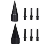 Licsaliwe Set di Punte da Trapano per spaccalegna da 8 Pezzi, spaccalegna a Cono a Vite per carichi Pesanti da 32mm 42mm con 6 Manici per Legna da ardere Domestica