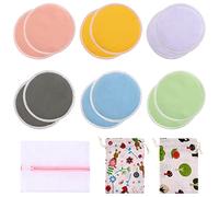 lictin 12 Coppette Assorbilatte Bio Coppette Assorbilatte bambù hautfreundlich biancheria con 1 rete e 2 sacchetto di stoffa riutilizzabile