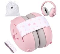 Lictin 2 in 1 Cuffie Neonato Antirumore -25dB,Protettori acustici per neonati, archetto regolabile, antiscivolo e antistress, protezione acustica ideale per neonati fino a 48 mesi